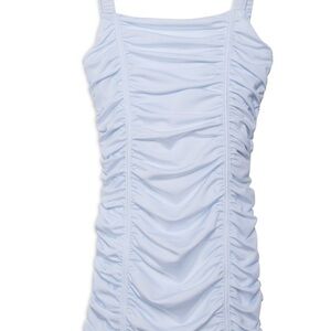 KATIE J NYC -WHITE Scarlett Nylon Stretch Ruched Party Dress GIRLS- size: S